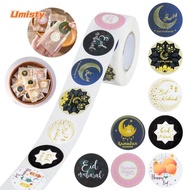 UMISTY Ramadan Kareem Paper Sticker, Decoration DIY EID Mubarak Sticker, Durable Good Adhesion Party Paper Birthday Gift Packaging Seal Sticker