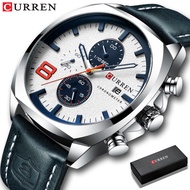 CURREN Jam Tangan Lelaki 8324 Men's Watch For Men Military Chronograph Analog Sports Watches Jam Tan