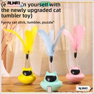 ALMA Tumbler Base Feather Toy, Feather Attachment Tumbler Design Suction Cup Cat Teaser Wand,  Anti-