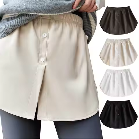 Detachable Underskirt Women Fake Shirt Extension Skirt Blouse Fake Hem Mini Skirt Sweater Hemline Sp