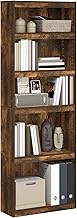 Furinno Jaya Book Shelf, 5-Tier Bookshelf, Bookcase, with Adjustable Shelves, 9.5 x 24.5 x 71.1, for