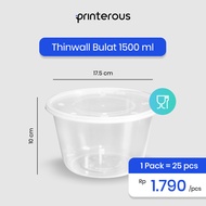 Kotak Makan Plastik / Thinwall / Food Container - Bulat 1500ml