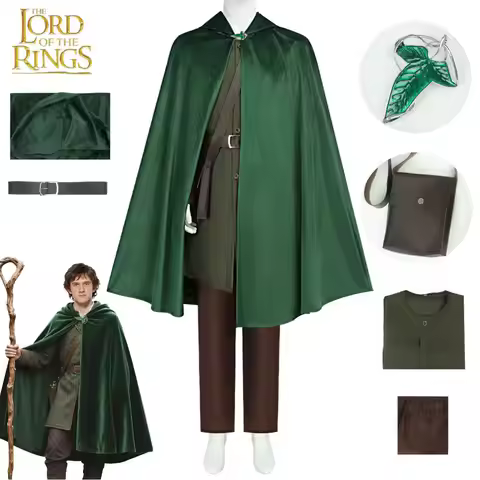 Hobbit Cosplay Costume Bilbo Baggins Medieval Cloak Renaissance Cloak Halloween Cape Vestment with B