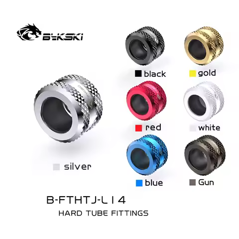 Bykski Anti-off Type Hard Tube Fittings , For OD14mm Hard Tubes , Diamond Pattern, Enhanced Silicone