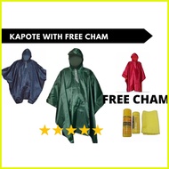 ◪ ◷ ☜ KAPOTE / RAINCOAT / MOTOR KAPOTE/ TAGULAN KAPOTE RAINCOAT WITH FREE CHAM