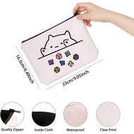 TSOTMO Cat Throwing Dice DnD Dungeon Master Bag of Holding Zipper Pouch Gamer Dice Bag (WT-Dragons C