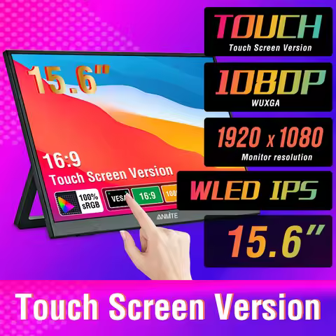 Anmite 15.6-Inch Portable Touch Monitor Non-touch optional 1080P HDR 16:9 For XBox PS4 / 5 Switch Ce