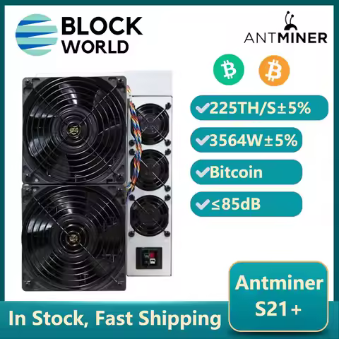 New Antminer S21+ 225Th/s 3564W Bitcoin Miner Antminer S21plus BTC Miner ASIC Bitcoin Mining S21 plu