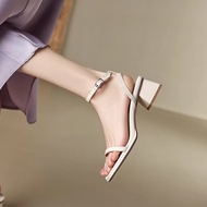 Real photos of super pretty women's sandals with thin straps and 3-inch heels in black, white, brown