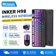 INKER H98 Wireless Keyboard & Mouse Combo Dual-Mode 2.4GHz + Bluetooth RGB Backlight 98 Keys Layout