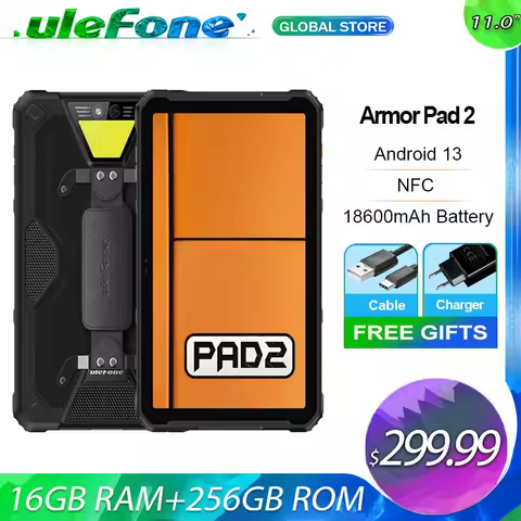 Ulefone Armor Pad 2 , Rugged Tablet , 11 Inch 2K , Up to 16GB RAM+256GB ROM , IP68/IP69K Tablet , 18