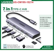 UGREEN UG-CM195-15214 USB-C 3.1 7IN1 DOCKING HDMI 4K@30HZ+2*USB-A 3.0+USB-C 3.1+SD&TF+PD