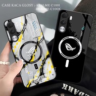 Glossy Glass Case for Realme C100I C100X Republic of Gamers motif camera protector {KS337} Realme C1