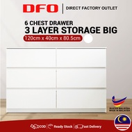 DFO 6 Chest Drawer 3 Layer Storage Big Size /Bedroom Furniture/Drawer Baju/Drawer Chest