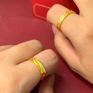 ring ring woman Sand Gold Plated Gold 999 Mobius Ring Men Women Couples Engagement Wedding Ring Desi