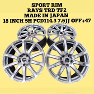 Sport Rim Rays TRD TF2 18 Inch 5H Pcd 114.3 7.5 JJ Offset +47 For Toyota  / Lexus 18 Inch 5H Pcd 114