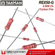 6k2 0.5W 2% Takman REX50-G Carbon Film Resistor REX 5k6 6k8 ohm