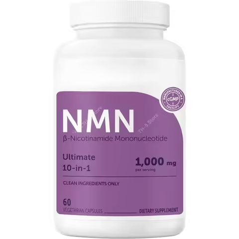 NMN Complex 1000mg Per Serving, 120 Veggie Capsules 10-in-1 Glutathione NAD+ Supplement Precursor