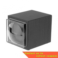 US Plug Automatic Single Watch Winder Case Box for New Version with Quiet Motor PU Leather Exterior &amp; Soft Flexible