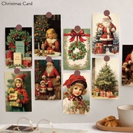 10 Antique Christmas Cards Santa Claus Postcards Gift Cards Ins Dorm Bedroom Wall Decoration Stickers