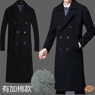 【High Quality】❀ Jaket Lelaki Quality Cotton Men's long trench coat, autumn and winter woolen coat, m