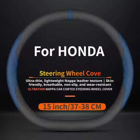 15 inch/37-38 CM Soft Touch Non-Slip Steering Wheel Cover for Honda Jazz GK5, City GM6, Civic FC FE,