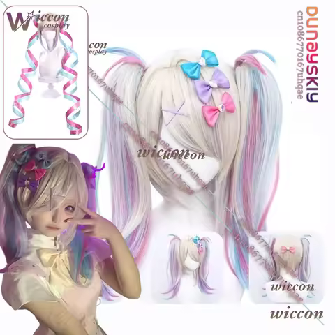 NEEDY GIRL OVERDOSE KAngel Cosplay Wig Angel-chan Hair Heat Resistant Synthetic Hair Costume Dress G