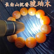 Amber Wood Bracelet Northeast Changbai Mountain Agarwood Full Oil Pine Nuts Translucent 108 Bracelet