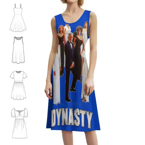Dynasty 80S Retro Throwback Cast Tribute Boho Chic Dress Elegant Fashion Beach Wedding Party Gown Dy