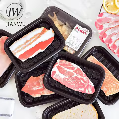 JIANWU Funny Fish Meat Vegetables Fruits Shaped Landscape Material Collage Memo Pad Sticky Notes Cre