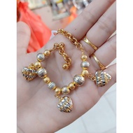 Rantai Tangan Boba Love Gantung Chrome Emas Suasa 375/18k