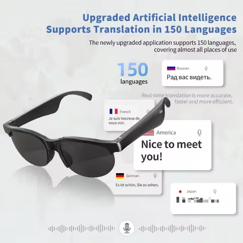 Wireless AI Translator Glasses 144 Languages Voice Real-time Translation XG88PRO Bluetooth Microphon