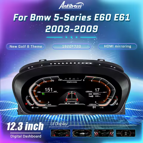 12.3 inch Lcd Paneel Digitale Dashboard For BMW 5 Series E60 E61 2003-09ys CCC CIC Auto Snelheidsmet