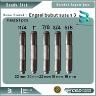 Engsel bubut pipa susun 3 | engsel pagar besi