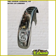 ✸ ⚾︎ ◩ HONDA TMX 155, RUSI 125, RACAL 125, SKYGO 125 LOWERED FRONT FENDER/TAPALODO STAINLESS STEEL