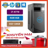 MAX PC Synchronous computer Case CPU Core i7 4770 Ram 4GB SSD128GB + Gift set of keyboard, mouse, to