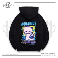 Horizen Invasion Hoodie Aquarius Zodiac - 100% Cotton Fleece 280gsm