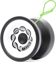 YoyoFactory DNA Yo-Yo - Black White (Metal Yoyo, Cord, Ball Bearing & Instructions Included)