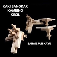 KAKI KAMBING KAKI SANGKAR MENTAH 1 SET ISI 4 PCS MODEL KAMBING UNTUK KAKI BAWAH KANDANG KOTAK MODEL KAMBING BAHAN KAYU JATI BURUNG KACER KENARI JALAK ANIS TRUCUK WAMBI CENDET CUCAK HIJAU