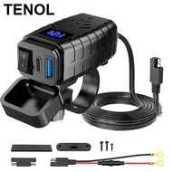 [TENOL] Motorcycle USB Charger Motorcycle Phone Chargers USB Black Quick Charge for Atv