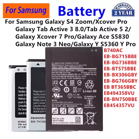 B740AC BT575BBE BX306GBY BT365BBC BG766GBY Battery For Samsung Galaxy S4 Zoom Xcover 7 Pro Tab Activ