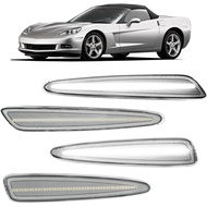 ROCCS C6 Corvette Side Marker Lights Compatible with Chevy Corvette C6 Z06 ZR1 2005-2013 Front Rear 