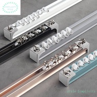 Thickened Aluminum Alloy Curtain Track Slide Mute Side Top Mounted Curtain Straight Track Slide Rail Roman Rod Curtain Rod Single and Double Track PLUL