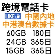 國際萬能咭 中港澳台15GB /China Mobile  鴨聊佳60GB數據咭 /中國移動4G 電話卡  中國內地/香港  数据卡/上網卡 /年卡 本地全速 國際萬能咭  通關必備  安心出行 內地隔離數據卡 Mainland China/Hong Kong Data Card/Internet Card/太空卡 電話卡