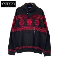 Polo Ralph Lauren 黑色紅色 21 北歐披肩領針織衫 XL