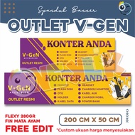  Banner Spanduk model V-Gen / Spanduk Outlet Konter - Oneklik. 1