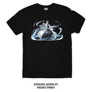 Sōsuke Aizen V1 BLEACH T-Shirt Series (Singapore 3-5 Days Delivery) Front Print Crafter Tee Shirt