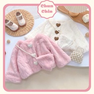 AK081 Chun Chin | Heart Daisy FeatherJacket with Bag for Girls 8-19kg