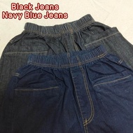 Women Straight Leg Jeans Long Pant Slimming Casual Denim Elastic Waist Harlem Pant/Perempuan Seluar 