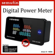 Power Digital Meter KWS-AC300 AL96 SM / Watt Voltmeter AC 50-300V Factor Power Display Meter Keweisi